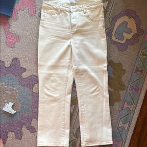 Elegant Cream Straight Leg Jeans for Women